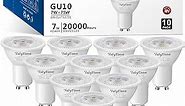 Valytime GU10 LED Light Bulbs 7W (50W -60W-75W Equivalent) GU10 Shape Halogen Replacement Bulb 38° 120V 650Lm Non-dimmable for Track Spot Lighting Indoor Recessed,Natural White 4000K 10 Pack