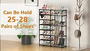 TIMEBAL 8-Tier Shoe Rack Storage Organizer 25-28 Pairs Shoes and Boots Shelf Organizer, Removable & Dust Large Shoe Rack, Stackable Shoe Rack for Boot & Shoe Storage