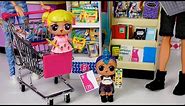 Barbie Family LOL Goldie & Punk Boi School Supply Shopping - Supermarket Toy