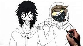 How To Draw Jeff The Killer & Ticci Toby | Step By Step | Creepypasta