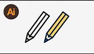 Learn How to Draw a Vector Pencil Icon in Adobe Illustrator | Dansky