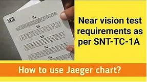 Jaeger chart how to use for near vision ll Near distance eye vision test ll Visual testing level 2