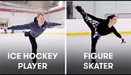 Hockey Players Try To Keep Up With Figure Skaters | SELF