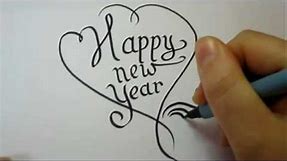 How To Draw Fancy Letters - Happy New Year In A Heart