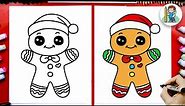 How to Draw a Gingerbread Man - Christmas | Step by Step Easy Tutorial