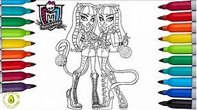 Monster High Coloring Book Pages Purrsephone & Moewlody