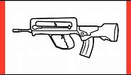 How to draw FAMAS from CS GO step by step / drawing famas from counter strike easy