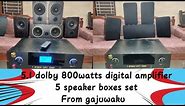 5.1 dolby dts 800watts amplifier 5 speaker boxes |GAJUWAKA| |H&S AUDIO|