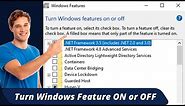 How to Turn Windows Features On or OFF on Windows 10/11