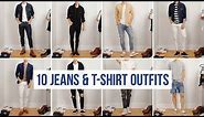 10 Easy Ways to Style Jeans with T-Shirts | Men’s Fashion | Casual Outfit Ideas