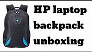 HP 18 inch Laptop Backpack Black, Blue unboxing
