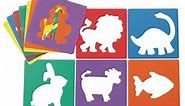 Colorations - EANST Animal Shape Stencils Set of 12 8" Plastic Stencils for Kids Arts and Crafts Material