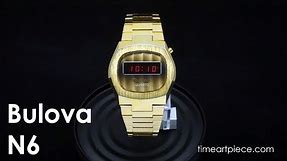 Bulova N6 Vintage Digital LED Quartz Watch Gold