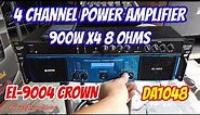 ISANG PIRASONG POWER AMPLIFIER LANG AYUS NA! 4 CHANNEL POWER AMPLIFIER 900W X4 8 OHMS,EL-9004 CROWN