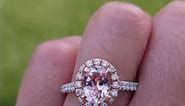 Rose and White Gold diond oval morganite engagement ring