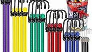WORKPRO Bungee Cords Heavy Duty Outdoor - 22 PCS in Storage Jar Includes 10", 18", 24", 30", 36", 48" Bungie Cord Bundle Assortment with Metal Hook
