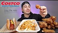 CANADIAN Costco Food Court With Fried Chicken Wings, Poutine And Hot Dog Mukbang