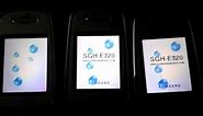 Three Samsung SGH-E720's Startup and Shutdown
