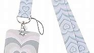 Lanyard with ID Card Holder,Cute Silky Lanyards Neck Strap Badge Reels ID Holders with Metal Clip for School Students,Teachers,Office Staff,Keys,Wallet,Girls,Women Gift (Love)