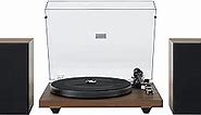 Crosley C62B-WA Belt-Drive 2-Speed Vinyl Bluetooth Turntable Record Player with Included Speakers and Anti-Skate, Walnut