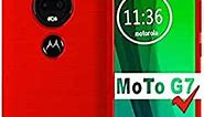 Moto G7 Case, Moto G7 Phone Case, HNHYGETE Soft Slim Shockproof Anti-Fingerprint Full Protective Phone Cases for Motorola Moto G7 (red)