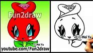 How to Draw a Rose (Cute Easy Kawaii Drawings) | Fun2draw | How to Draw Cute Things Easy