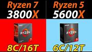 Ryzen 7 3800X Vs. Ryzen 5 5600X | 8 Cores Vs. 6 Cores | How Much Performance Difference?