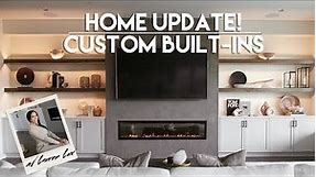Home Update! TV Wall Built- In/ Modern Concrete Fireplace Install/ Bookshelf Styling