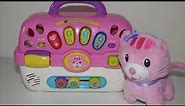 Musical cat toy for toddlers. VTech Pink Baby Cosy Kitten Carrier Toy with light and sound.