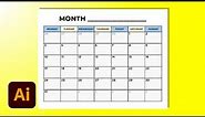Create A Blank Calendar Template Printable In Illustrator CC In Minutes