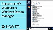 Restore an HP Webcam in Windows Device Manager | HP Computers | HP Support