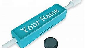 Legit 3D snapTAG™ Magnetic Personalized Phone Charger Name Tag - Fits Mobile Electronics Charging Cables & Cords including Tablets & Laptops (Turquoise)