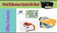MS word tutorials; How to print ID, Business Card front back on single page using printer