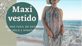DIY MAXI VESTIDO| El vestido mas fácil de hacer sin patrones | Tendencia 2021