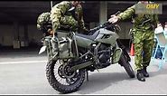 Japanese Military Motorcycles Training and Show off, Kawasaki KLX 250 Army