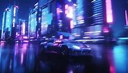 Cyber Punk City And Sci Fi Car Loop