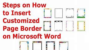 Steps on How to Insert Customized Page Border on Microsoft Word