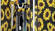 LETO iPhone 8 Plus Case,iPhone 7 Plus Case,Leather Wallet Cover with Floral Design for Girls Women,Kickstand Card Slots Cover,Protective Phone Case for iPhone 7 Plus/iPhone 8 Plus Blooming Sunflowers