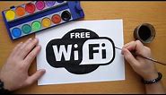 How to draw a Free WiFi logo