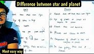 Difference between star and planet || Star and Planet
