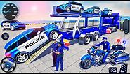 US Police Car Transporter Driving - Police Trailer Truck Driver Simulator 3D - Android GamePlay