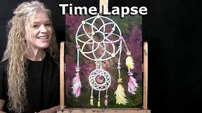 TIME LAPSE - Learn How to Draw and Paint "GALAXY DREAM CATCHER" with Acrylic -Easy Fun Art Tutorial