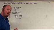 How to convert feet to centimeters