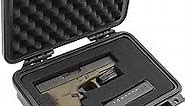 CASEMATIX Hard Gun Case for Pistols - TSA Approved Waterproof & Shockproof Gun Cases for Pistols, Compact 9mm Gun Case for Carrying Handgun with Scope and Accessories