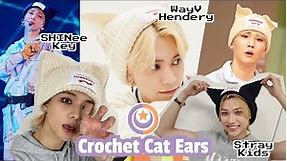 Inspired by WayV/NCT Hendery, SHINee Key and Stray Kids // Crochet Cat Ear Beanie Tutorial