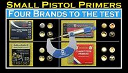 PRIMERS - Small Pistol 4 types, Dismantling & Evaluation (Fiocchi, Muron, CCI, Sellier and Bellot)