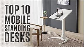 Top 10: Best Mobile Standing Desks of 2023 / Adjustable Laptop Desk, Portable Rolling Sit Stand Desk