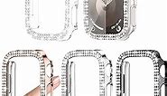 4 Pack Goton for Apple Watch Series 9/8/7 41mm Bumper Bling Case, Women Glitter Diamond Rhinestone Protector Cover for iWatch Accessories 41mm Clear Silver Black Rose Gold