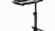 ZENY Angle & Height Adjustable Rolling Table Mobile Laptop Stand Tiltable Desk, Black