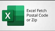 Excel Get Postal Code or Zip Code for Address